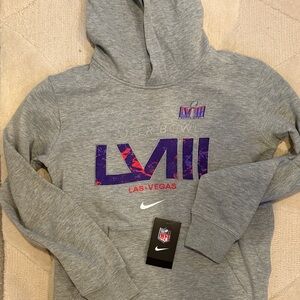 Nike Gray Super Bowl LVIII 56 Hoodie Kids LARGE